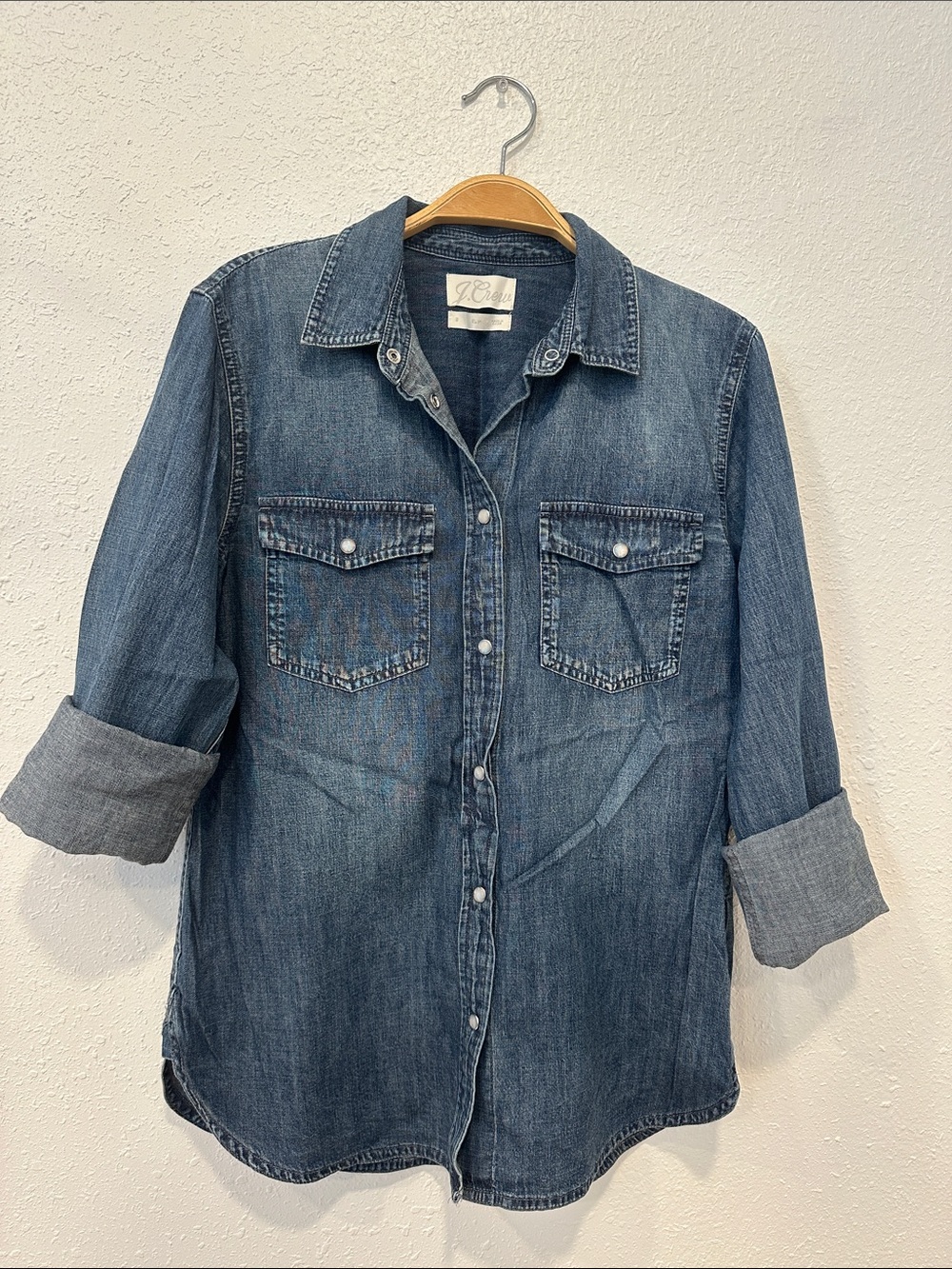 J. Crew Denim Button-Down Shirt in Blue